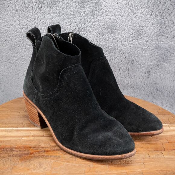 UGG Ankle Boots Womens Size 6 Black Leather Block Heel Zipper Casual 1108453 - Picture 1 of 7